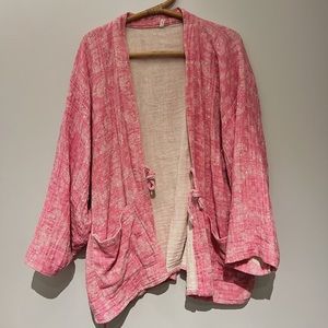 Boho pink cardigan